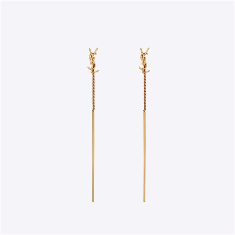 OPYUM ysl threader earrings in metal 